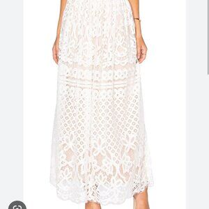 Lucy Paris Broderie White Lace Maxi Skirt -Size Large-Worn Once